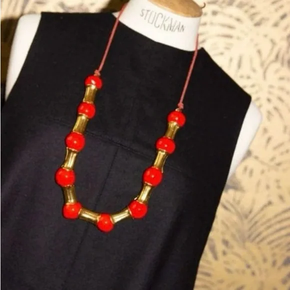 Elegant Red and Gold Beaded Bracelet